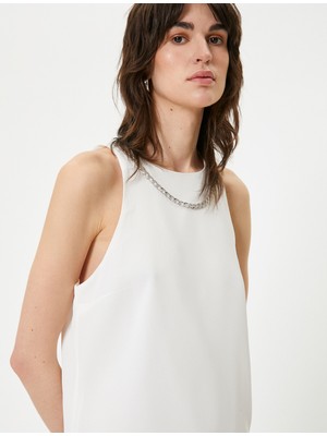 Koton Halter Yaka Elbise Mini Zincir Aksesuar Detaylı