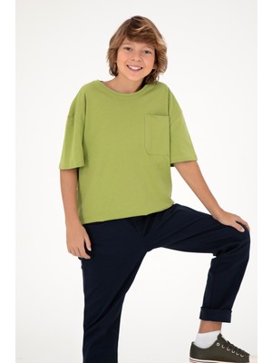 U.S. Polo Assn. Erkek Çocuk Fıstık Yeşili Bisiklet Yaka Tişört 50295428-VR087