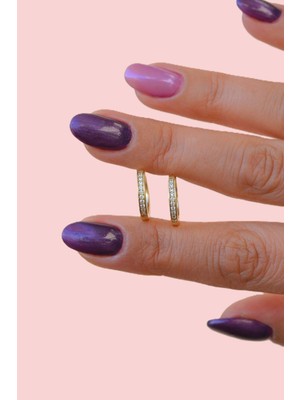 Sacce Scarves & Accessories Zirkon Taşlı Gold Renk Küçük Halka Küpe