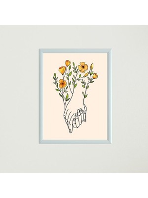 Çerçeveli Poster Tablo T1340 18 x 24 Cm-Beyaz