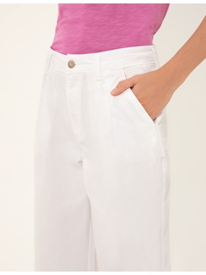 Pierre Cardin Kadın Beyaz  Flare Cropped Pantolon 50246687-VR013