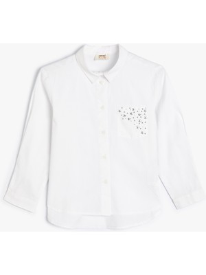 Koton Gömlek Uzun Kollu Pul Detaylı Pamuklu