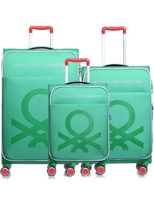 United Colors Of Benetton 2200 3'lü Set Ultra Light Hafif Lüx Kumaş Tekerlekli Valiz