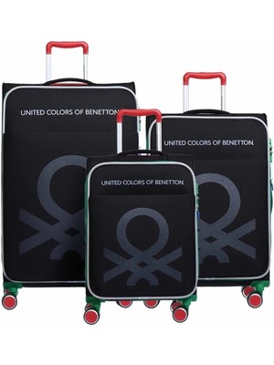 United Colors Of Benetton 2200 3'lü Set Ultra Light Hafif Lüx Kumaş Tekerlekli Valiz
