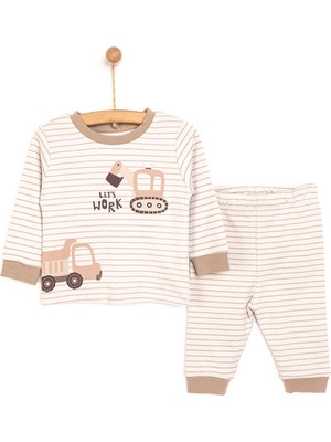 Hellobaby Kamyon Desen Bisiklet Yaka Pijama Takımı Erkek Bebek