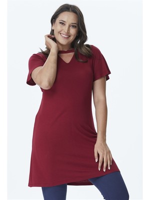 Myline Boyun Detaylı Penye Elbise 23975