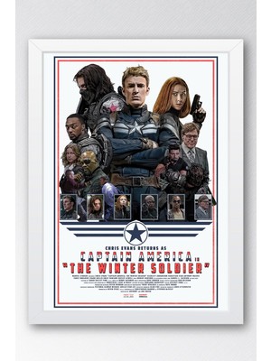 Captain America Çerçeveli Tablo - Kaptan Amerika Marvel Poster Tablo