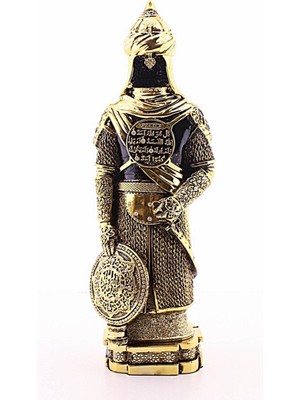 Polyester Üzerine Metal Kaplama Biblo Zırhlı Cevşen Ayetli Asker Gold Biblo 3 Boyutlu Küçük Boy 24 cm