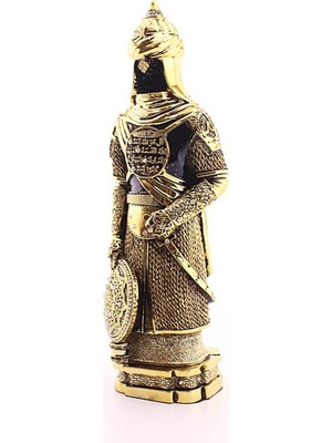 3 Boyutlu Küçük Boy 24 cm Zırhlı Cevşen Ayetli Asker Gold Biblo Polyester Üzerine Metal Kaplama Biblo