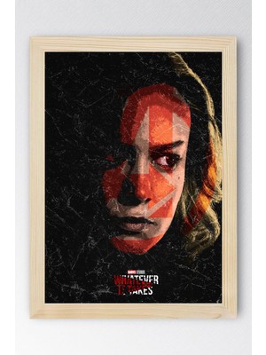 Captain Marvel Çerçeveli Tablo - Kaptan Marvel Avengers Poster Tablo