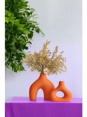 Siyah Dekoratif Vazo Seti Obje Ev Dekorasyon Masa Üstü Dekor Vazo Seti Model 1004