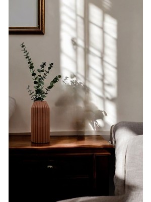 Açık Gri Dekoratif Vazo Obje Ev Dekorasyon Masa Üstü Dekor Vazo Model 27