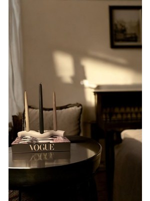 Dekoratif Mumluk Şamdan El Yapımı bej Model 14