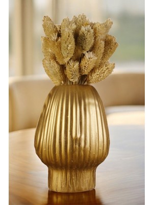 Dekoratif Vazo El Yapımı Altın Renk Model 13