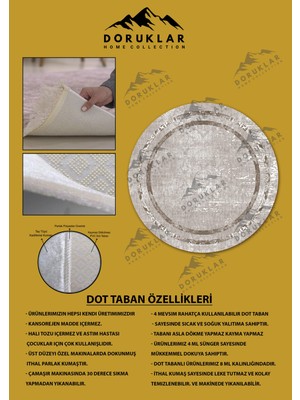 Kaymaz Taban Yıkanabilir Dijital Baskı Dekoratif Modern Desenli Yuvarlak Dot Taban Halı