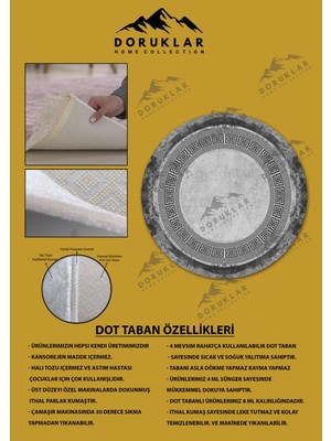 Kaymaz Taban Yıkanabilir Dijital Baskı Dekoratif Modern Desenli Yuvarlak Dot Taban Halı