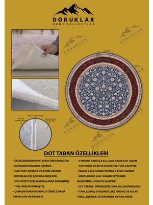 Kaymaz Taban Yıkanabilir Dijital Baskı Dekoratif Modern Desenli Yuvarlak Dot Taban Halı