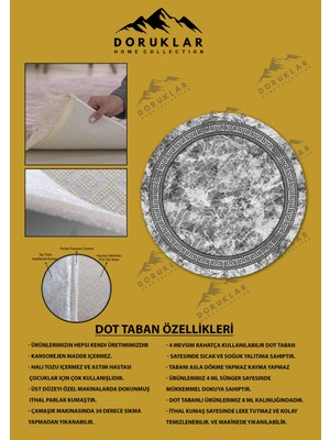 Kaymaz Taban Yıkanabilir Dijital Baskı Dekoratif Modern Desenli Yuvarlak Dot Taban Halı