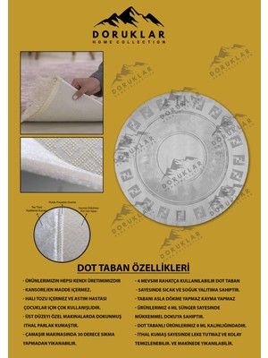 Kaymaz Taban Yıkanabilir Dijital Baskı Dekoratif Modern Desenli Yuvarlak Dot Taban Halı