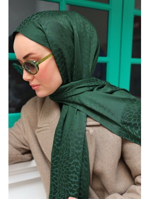 Silk Home Batik Desen Jakarlı Deluxe Şal - Zümrüt