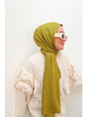 Silk Home Batik Desen Jakarlı Deluxe Şal - Yağ Yeşili