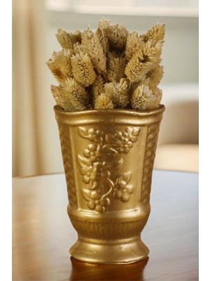 Dekoratif Vazo El Yapımı Gümüş Eskitme Renk Model 45