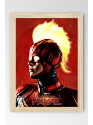 Captain Marvel Çerçeveli Tablo - Kaptan Marvel Poster Tablo
