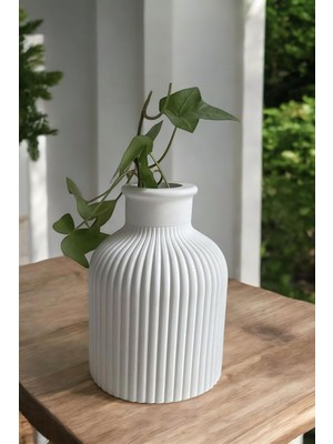 Beyaz Dekoratif Vazo Obje Ev Dekorasyon Masa Üstü Dekor Vazo Model 3