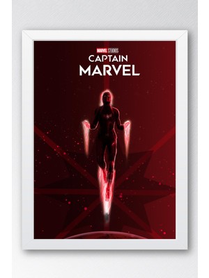 Captain Marvel Çerçeveli Tablo - Kaptan Marvel Poster Tablo
