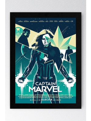 Captain Marvel Çerçeveli Tablo - Kaptan Marvel Poster Tablo