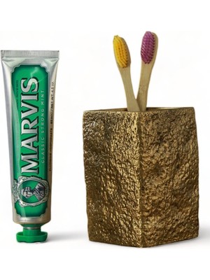 Diş Fırçalığı Diş Fırçalık Diş Fırçası Standı Diş Fırçası Tutucu Gümüş Eskitme Model 7