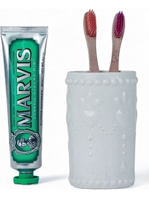 Evene Diş Fırçalığı Diş Fırçalık Diş Fırçası Standı Diş Fırçası Tutucu Beyaz Model 10