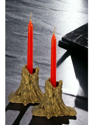 Şamdan Mumluk Dekoratif Mumluk Tealight Mumluk Model 2 Ikili Mumluk