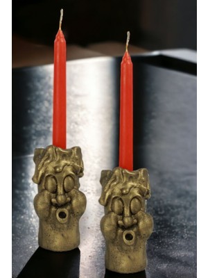 Şamdan Mumluk Dekoratif Mumluk Tealight Mumluk Model 3 Ikili Mumluk