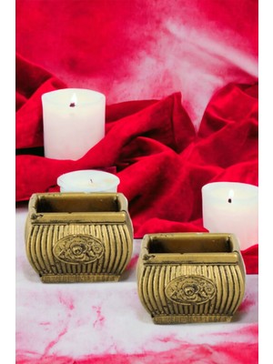 Şamdan Mumluk Dekoratif Mumluk Tealight Mumluk Model 28 Ikili Mumluk