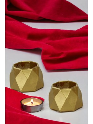 Şamdan Mumluk Dekoratif Mumluk Tealight Mumluk Model 35 Ikili Mumluk