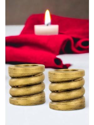 Şamdan Mumluk Dekoratif Mumluk Tealight Mumluk Model 27 Ikili Mumluk