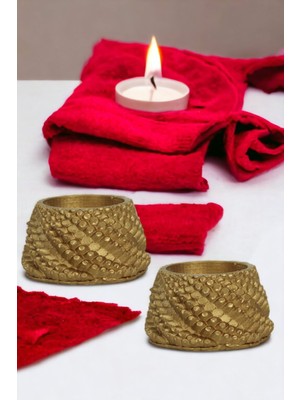 Şamdan Mumluk Dekoratif Mumluk Tealight Mumluk Model 40 Ikili Mumluk