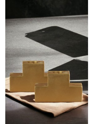 Şamdan Mumluk Dekoratif Mumluk Tealight Mumluk Model 16 Ikili Mumluk