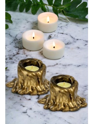 Şamdan Mumluk Dekoratif Mumluk Tealight Mumluk Model 31 Ikili Mumluk