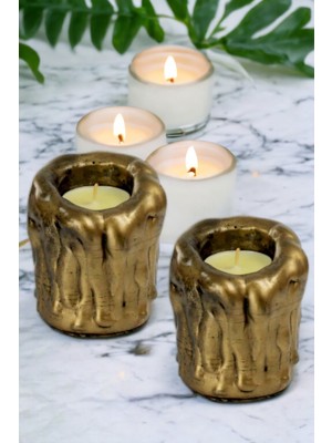 Şamdan Mumluk Dekoratif Mumluk Tealight Mumluk Model 30 Ikili Mumluk