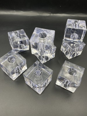 Hedef Bijuteri 2 Adet Orta Boy Küp,kübik Model 4cm Küp Şeffaf Akrilik Boncuk Avize Taşı, Abajur, Aksesuar Boncuğu
