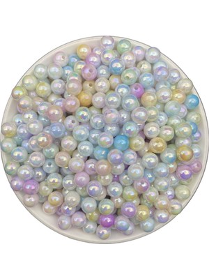 Hedef Bijuteri 50GR 8mm Karışık Sedefli Janjanlı Ebruli Pastel Inci Boncuk,takı,hobi,çanta Boncuğu (~200 Adet)