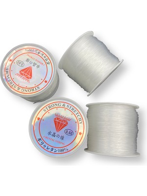 Hedef Bijuteri  40 Metre Küçük Bobin  0.60MM Sabit Şeffaf Misina,çanta,aksesuar Yapımı Misina (~40 Metre)