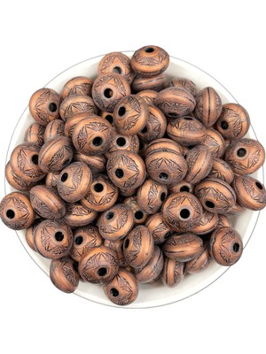 Hedef Bijuteri  50GR Bakır Renk  Teker Model Boncuk, 16X10MM Antik Sarı Takı Çanta Aksesuar Boncuğu (50GR ~35 Adet)