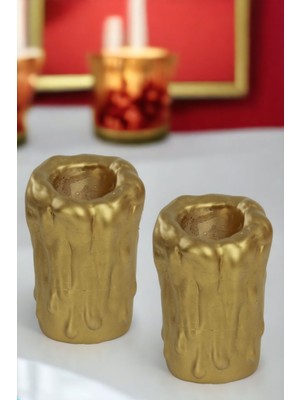 Şamdan Mumluk Dekoratif Mumluk Tealight Mumluk Model 29 Ikili Mumluk