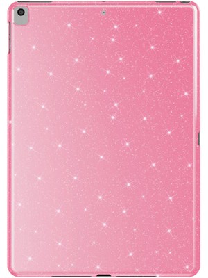 Heptek İletişim Apple iPad Pro 10.5 (7 Nesil) Simli Parlak Görünümlü Uyumlu Tablet Koton Kılıf-Pembe