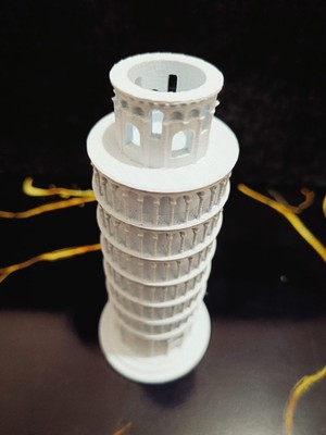 Hediyehanem Pizza Kulesi 3D Maket Model Dekor Biblo Pisa Tower 14 x 6.5 x 6.5 cm