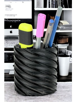 Kalemlik Siyah Renk Masa Kalemliği Organizer Kalemlik Model 6