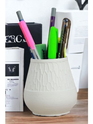 Kalemlik Beyaz Renk Masa Kalemliği Organizer Kalemlik Model 3